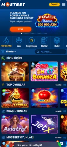 Mostbet AZ Casino Section
