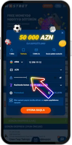 Mostbet qeydiyyat məlumatları — ad, e-poçt, telefon
