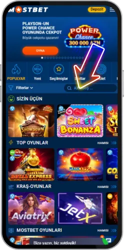 Mostbet oynamağa başla — tətbiq interfeysi