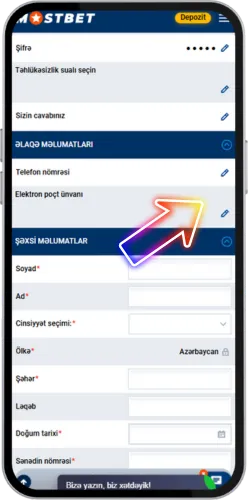Mostbet hesabın təsdiqlənməsi — e-poçt və ya SMS kodu
