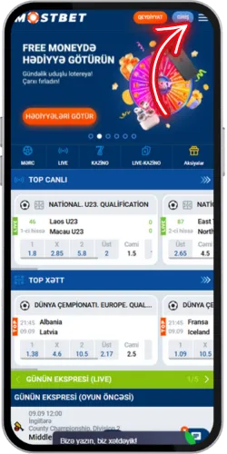 Mostbet APK Button